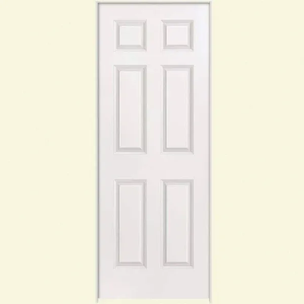 Masonite 80 in. 1.375 in. Primed 6-Panel Hollow Core Composite Slab Interior Door