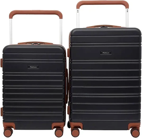 Travelers Club 20&#034; Navigate Luggage, Black, 2PC Set 2PC Set, Black