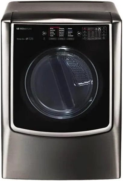 LG Signature 9.0 Cu. ft. Black Stainless Steel TurboSteam Electric Dryer - DLEX9500K