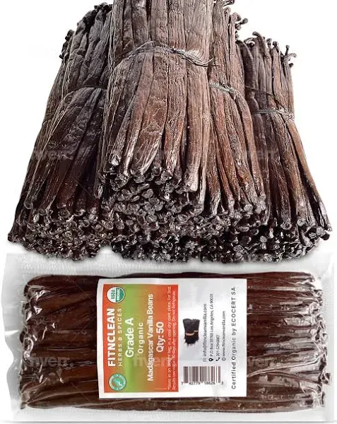 Madagascar Organic Vanilla Beans Grade A. Certified Usda Organic Fitnclean Vanilla Extract And Baking