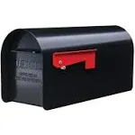 Gibraltar Ironside Black Steel Post Mount Mailbox