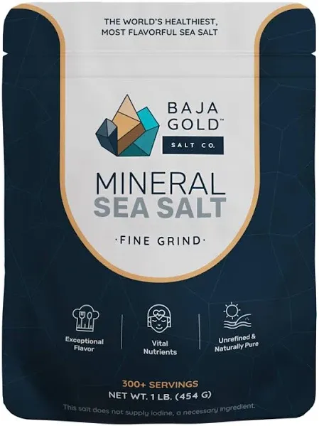 Mineral Sea Salt, Natural Grain Crystals, 5 Lb. Bag