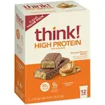 Think! Creamy Peanut Butter High Protein Bars 12 Count / 1.58 lb