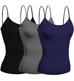 Emmalise Women's Camisole Built in Bra Wireless Fabric Support Short Cami