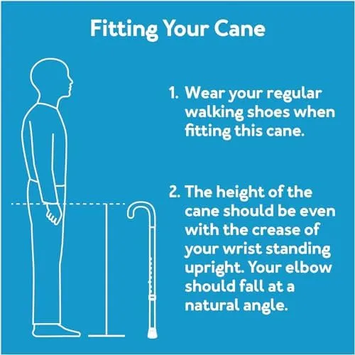 Soft Grip Walking Cane - Height Adjustable Cane With Wrist Strap - Latex Free...