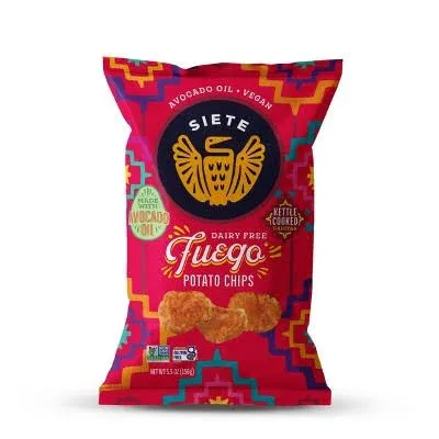 Siete Potato Chips, Kettle Cooked, Fuego - 5.5 oz