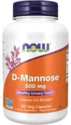 Now D-Mannose 500mg 120 Veggie Caps