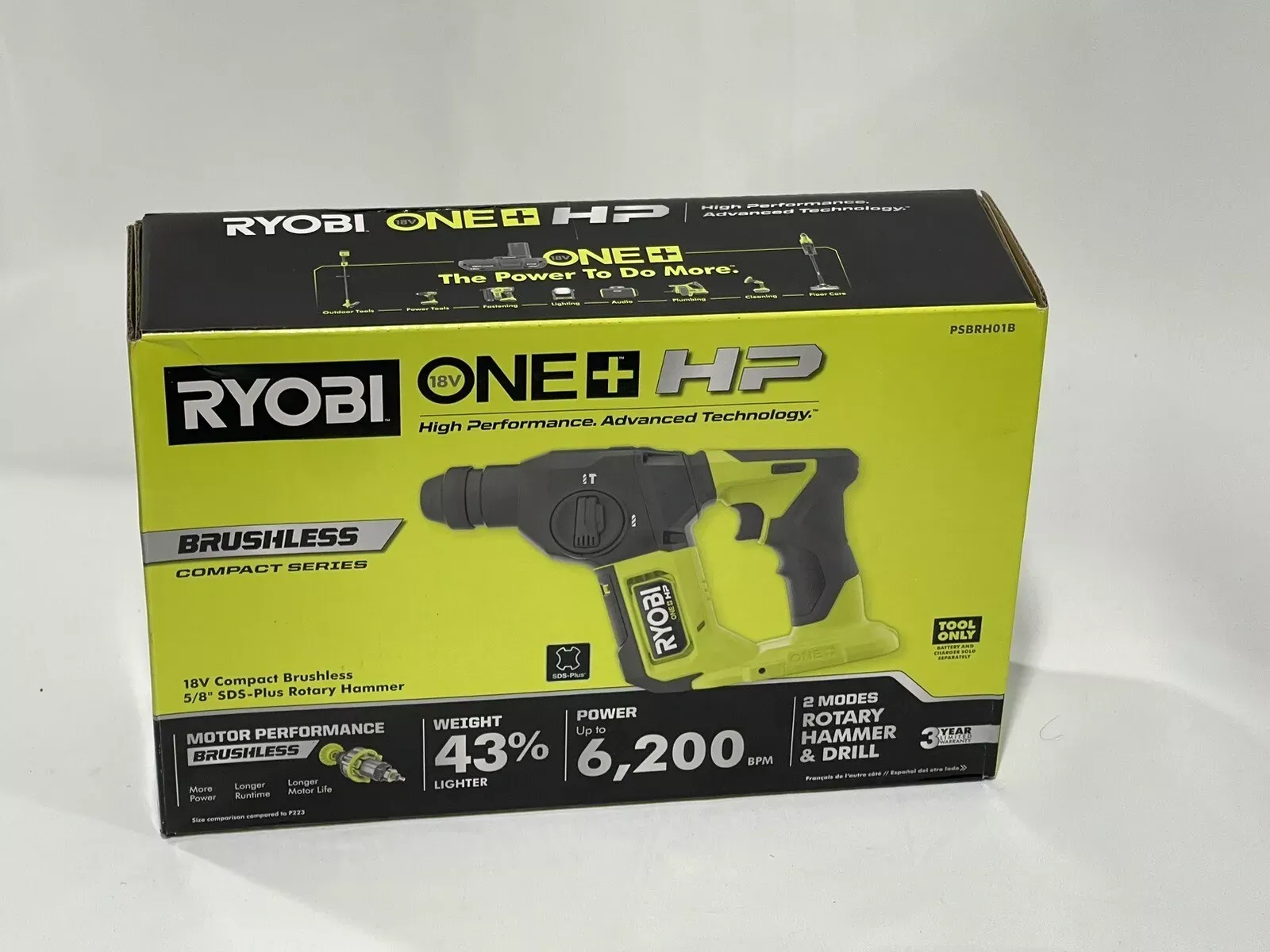 RYOBI ONE+ HP 18V Brushless Cordless Compact 5/8 in. SDS Rotary Hammer