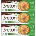 Breton Crackers, Gluten Free Herb & Garlic, Pack of 3