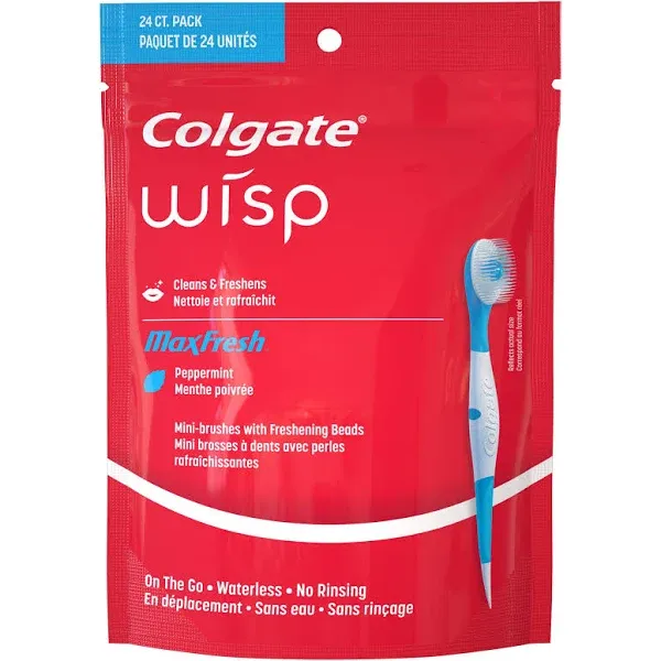 Colgate Wisp Max Fresh Mini-Brushes, Peppermint - 24 count