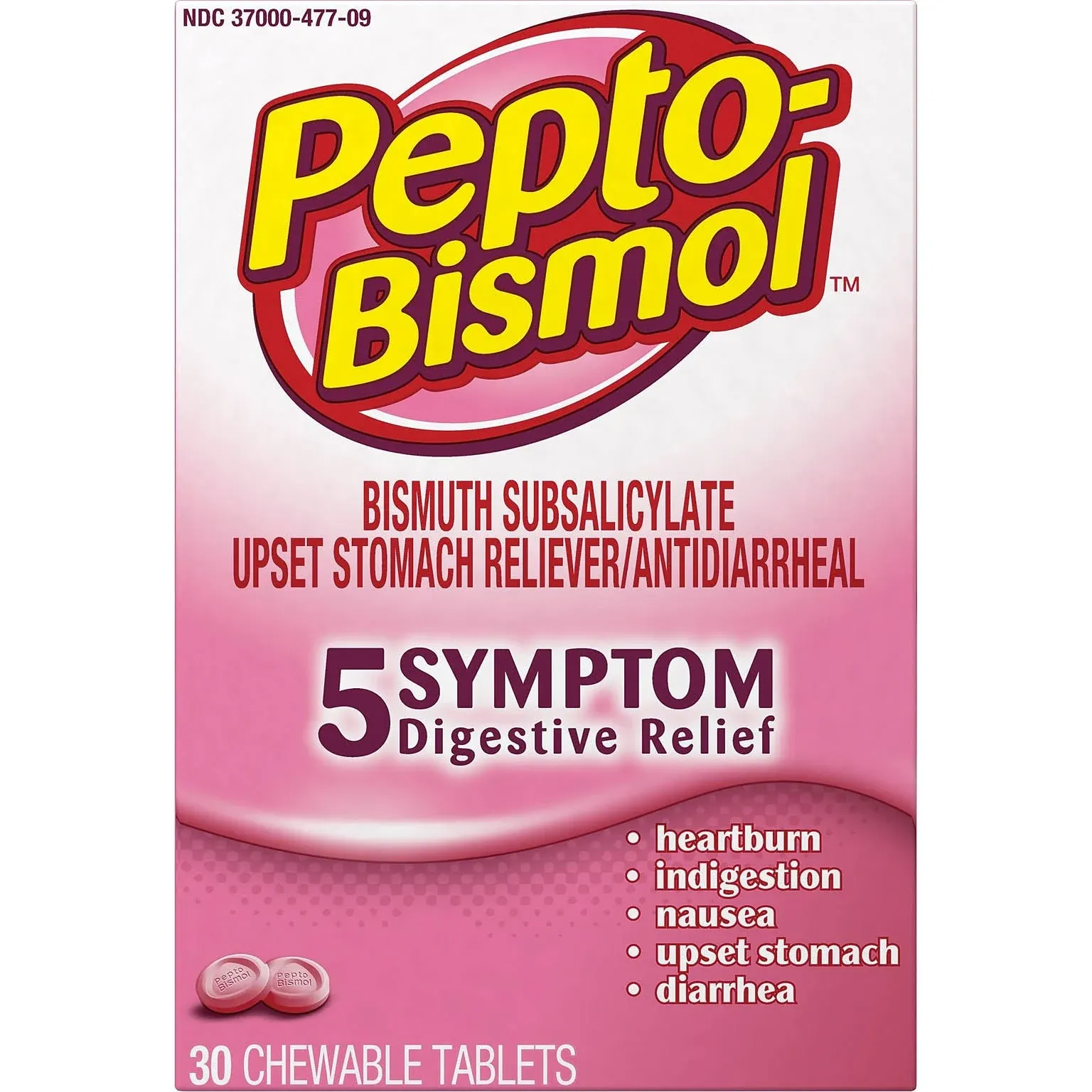 Pepto-Bismol - Chewable Tablets, Original Flavor, 30/Box