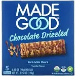 Made Good Granola Bars, Vanilla Flavor, Chocolate Drizzled, 5 Pack - 5 pack, 0.85 oz bars