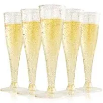 Focusline 100 Pack Plastic Champagne Flutes