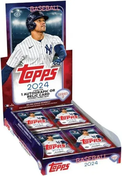 Topps 2024 Baseball Series 2 Hobby Trading Card 1 Auto or Relic per Box