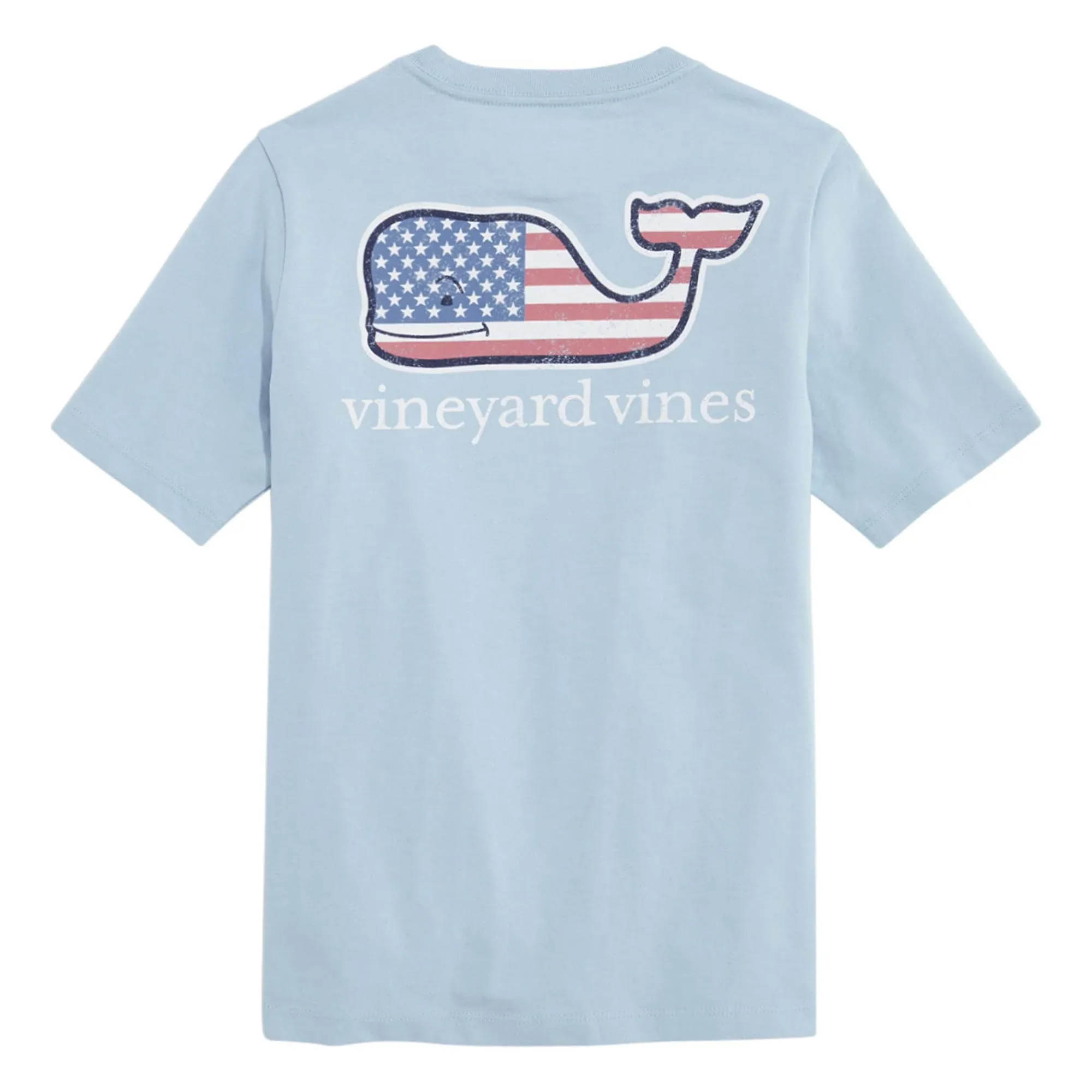 Vineyard Vines Boys' Flag Whale Short-Sleeve Pocket Tee