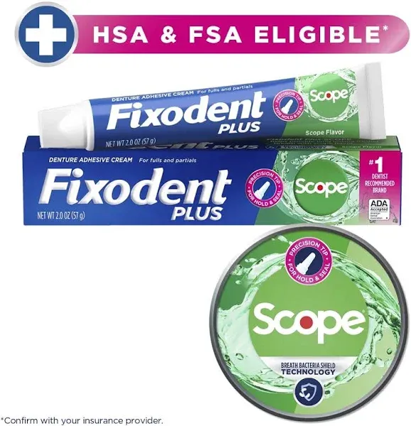 Fixodent Denture Adhesive Cream Plus Scope