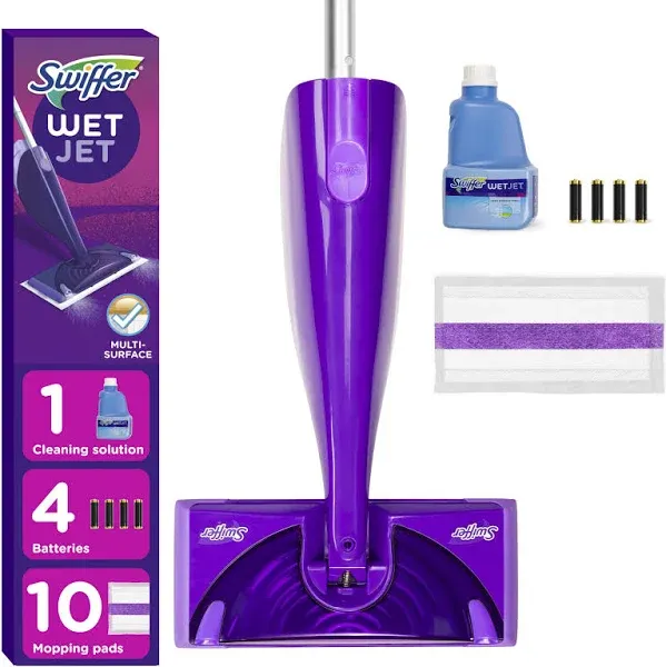 Swiffer WetJet Wood Starter Kit (1 Mop, 5 Pads, 1 Cleaning Solution)