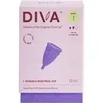 Diva Cup - Medical Grade Silicone Cup for Period Care - Reusable Menstrual Cup - Up to 12 Hours of Continuous Wear - Model 1 (FOR Medium to Heavy