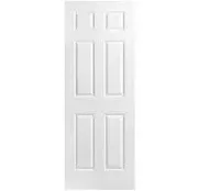 Masonite Traditional 24-in x 80-in 6-Panel Solid Core Molded Composite Slab Door in White | 743915