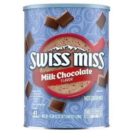 Swiss Miss Milk Chocolate Flavor Hot Cocoa Mix Canister, 45.68 oz. (Pack of 6)