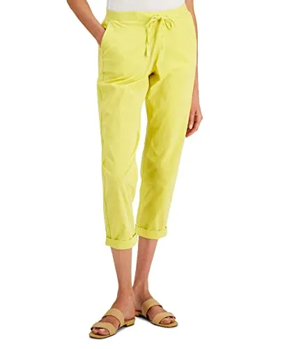 Style &amp; Co Women&#039;s Pull On Cuffed Utility Pants (Sunbeam Yellow, X-Large)