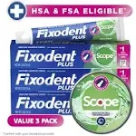 Fixodent Plus Scope Denture Adhesive, Precision Hold, 2 oz, 3 Pack,US