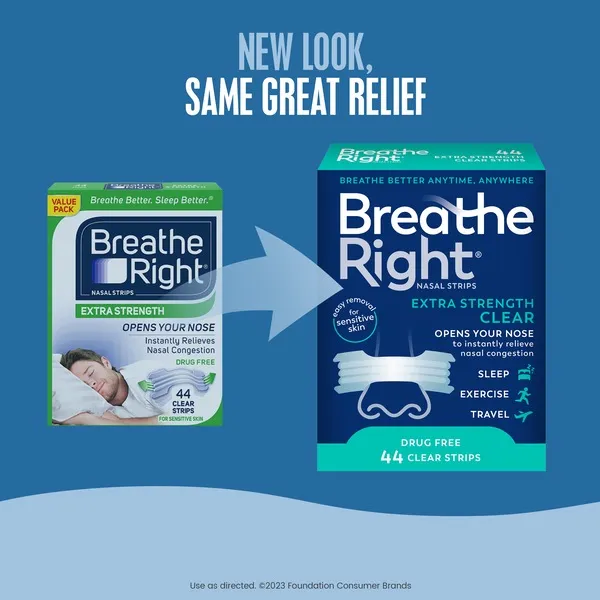 Breathe Right Extra Strength Nasal Strips, Clear