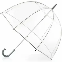 totes Women&#039;s Clear Bubble Umbrella – Transparent Dome Large 51” Gray Handle NWT