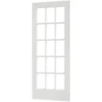 EightDoors 80" x 28" 15-Lite French Clear Glass White Prefinished Solid Wood Core Door