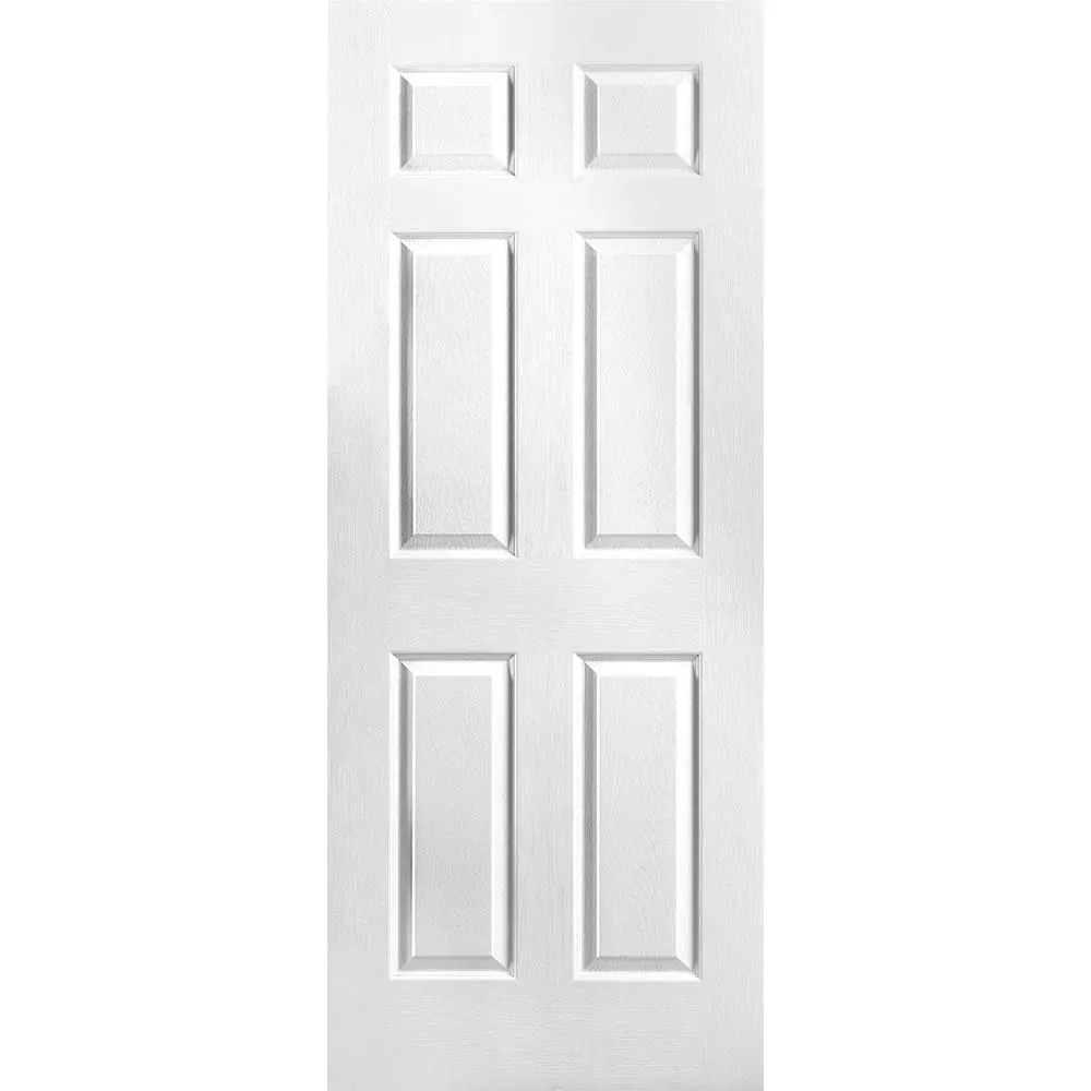 Masonite 80 in. 1.375 in. Primed 6-Panel Hollow Core Composite Slab Interior Door