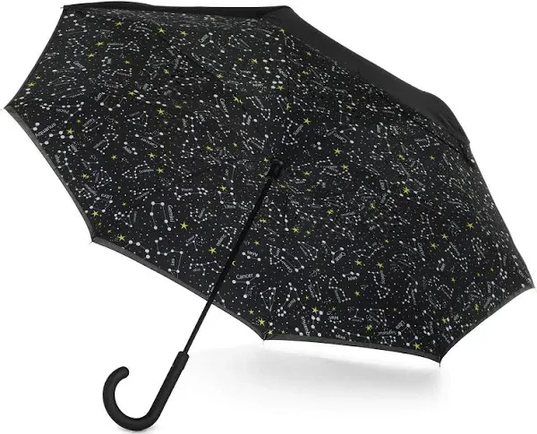 Totes UmBrella Reverse Close Umbrella Womens Blue Flower Garden Design 0901