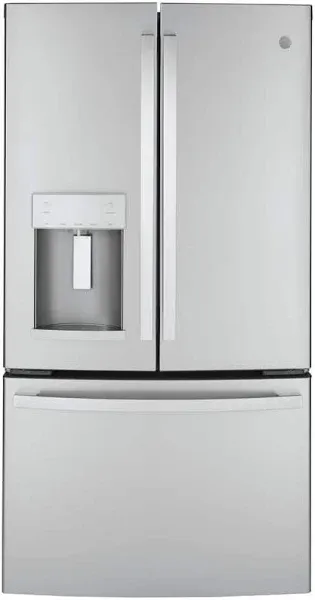 GE - 22.1 Cu. ft. French Door Counter-Depth Refrigerator - Stainless Steel