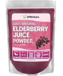 XPRS Nutra Elderberry Juice Powder - Elderberry Powder Organic Fruit Juice Mix - Powdered Elderberries Supplement Rich in Vitamins A and C (4 oz)