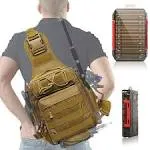 Aertiavty Compact Fishing Tackle Bag, Fishing Bag with Tackle Box and Rod Holder Outdoor Sport Fishing Backpack