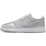 Air Jordan Big Kids' 1 Low OG Metallic Silver (GS) 4.5