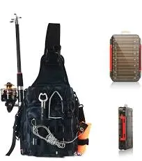 Fishing Gear Tackle Bag Compact Backpack with Tackle Box and Rod Holder For O...