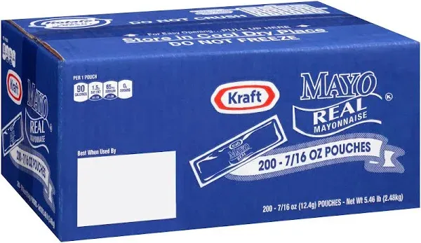 Kraft Mayo Real Mayonnaise (0.44 oz. Packets, 200 Ct.)