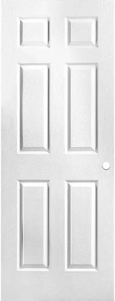 Masonite 36-in x 80-in 6-panel Textured Hollow Core Primed Molded Composite Slab Door with Lockset Bore Lowes.com