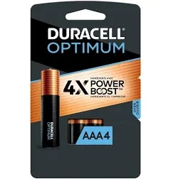 Duracell OPT2400B4PRT Optimum 1.5V Alkaline AAA Batteries (4-Pack)