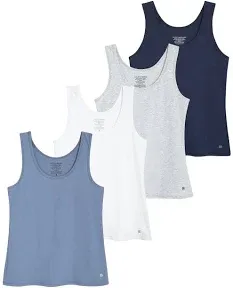 Lucky Brand Women's Tank Top - 4 Pack Stretch Cotton Scoop Neck Sleeveless T-Shirt (S-XL)