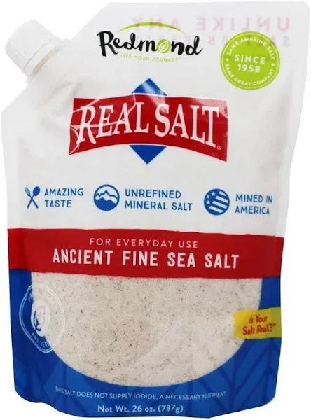 Redmond Real Sea Salt - Natural Unrefined Organic Gluten Free Kosher, 16 Ounce Pouch (1 Pack)