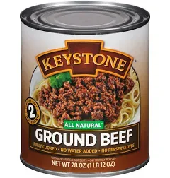 Keystone Meats All Natural Ground Beef, 28 Ounce - Pack of 2