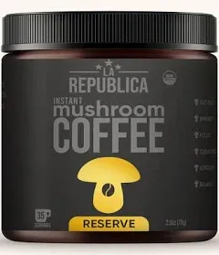 La Republica RESERVE Mushroom Coffee (w/ 50% More Superfoods) Best Taste Instant