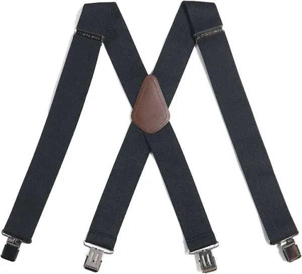 Rugged Utility Adjustable Suspenders - Flex Elastic - Heavy-Duty Clips