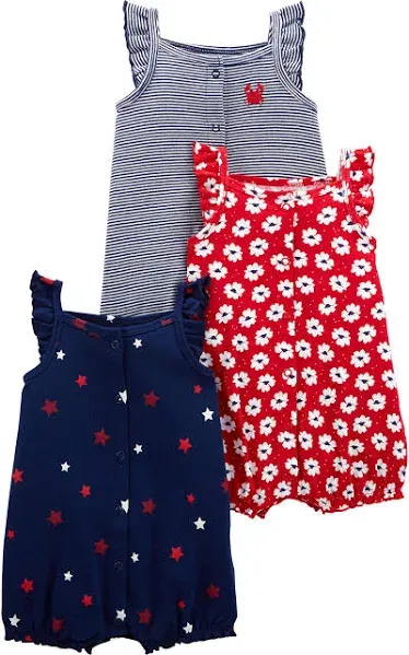 Baby-Girls 3-Pack Snap-Up Rompers