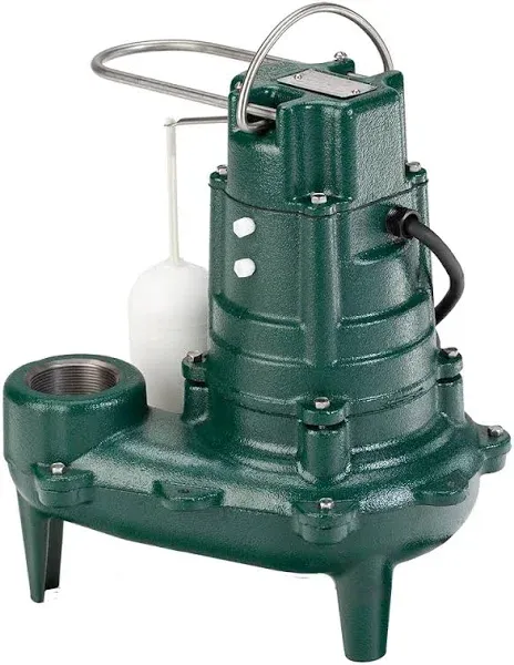 Zoeller M267 Sewage Ejector Pump, 1/2 Hp, 115V Ac Vertical Float