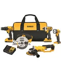 Dewalt 20 Volt Max Compact Cordless 5-Tool Combo Kit