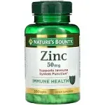 Nature's Bounty Zinc, 50 mg, Caplets - 200 caplets