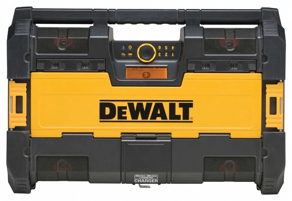 DEWALT Radio and Charger: 12V MAX*/20V MAX*, Bare Tool, AM/FM/Auxiliary/Bluetooth/USB, IP54