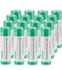 AA Lithium Battery Enegitech 3000mAh 1.5v Double A Long-lasing Li-Iron Battery Non-Rechargeable for Flashlight Solar